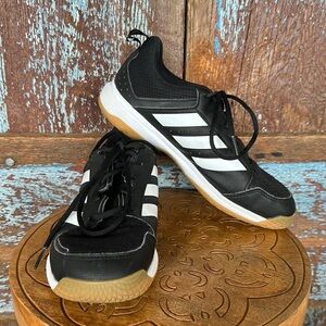 Adidas Mens Ligra Black & White Athletic Tennis Shoes Size 7.5